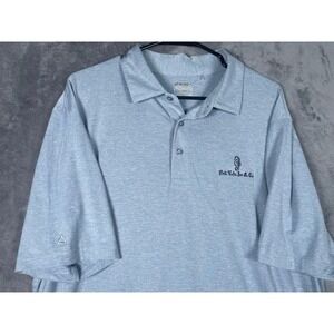 Ponte Vedra Inn & Club Ahead Performance Mens XL Polo Shirt Light Blue Seahorse